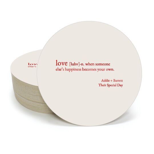 Definition of Love Round Coasters